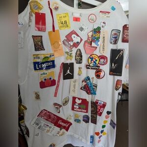 Women Men Short Sleeve Handmade Shirt Costume size 2XL Label Maker Sticker Shirt